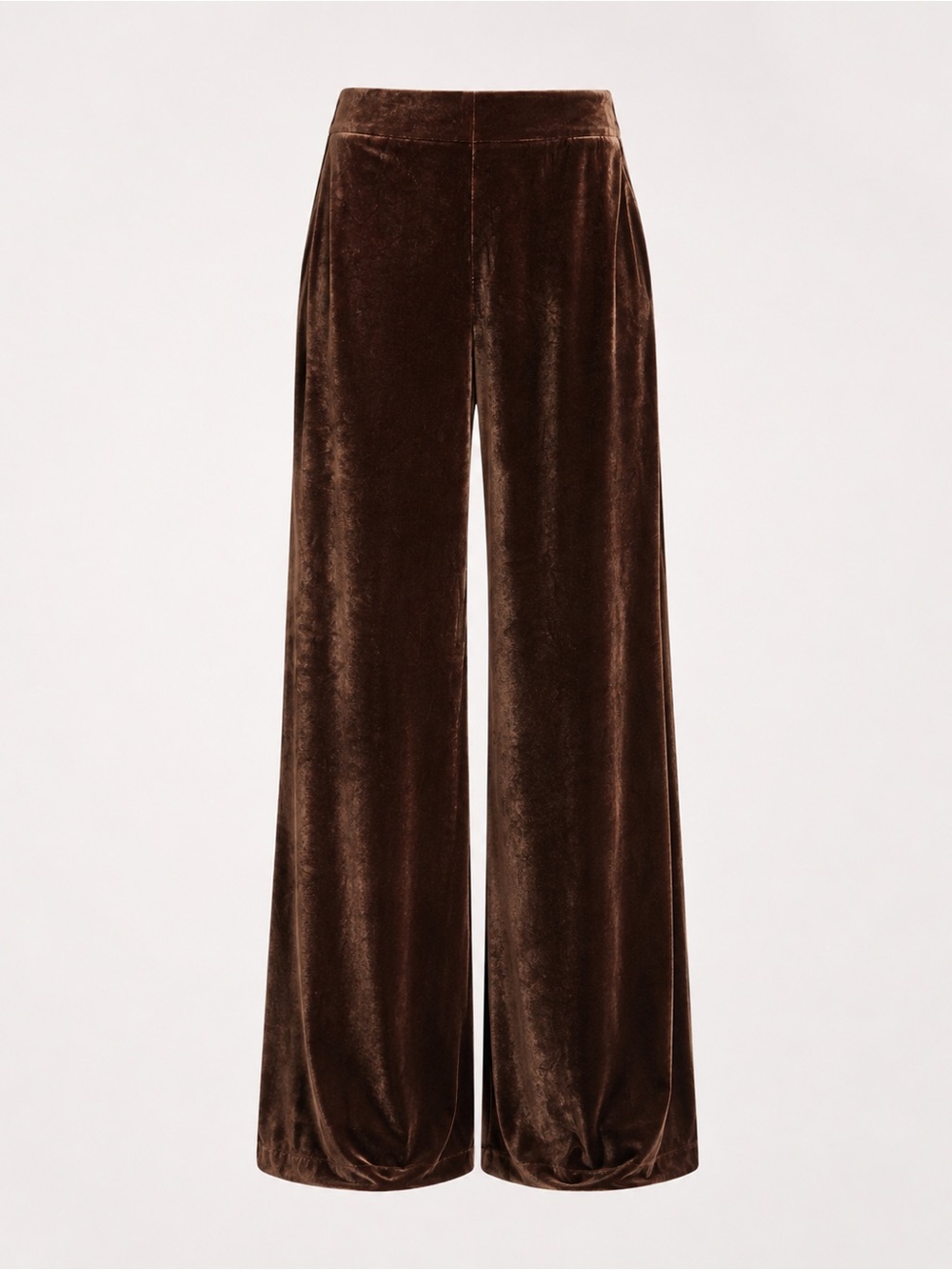 Anthropologie Tilda Velvet Wide Leg Pants XXS Cocoa Brown Holiday - Picture 3 of 16